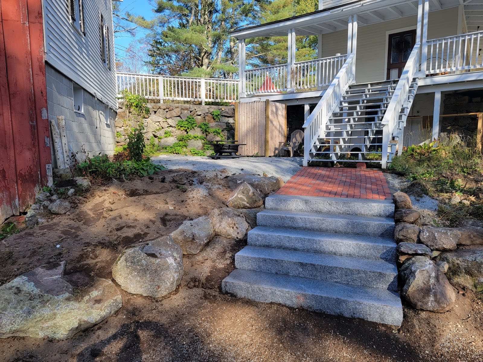 Stone project after Tyler Lawn Care work