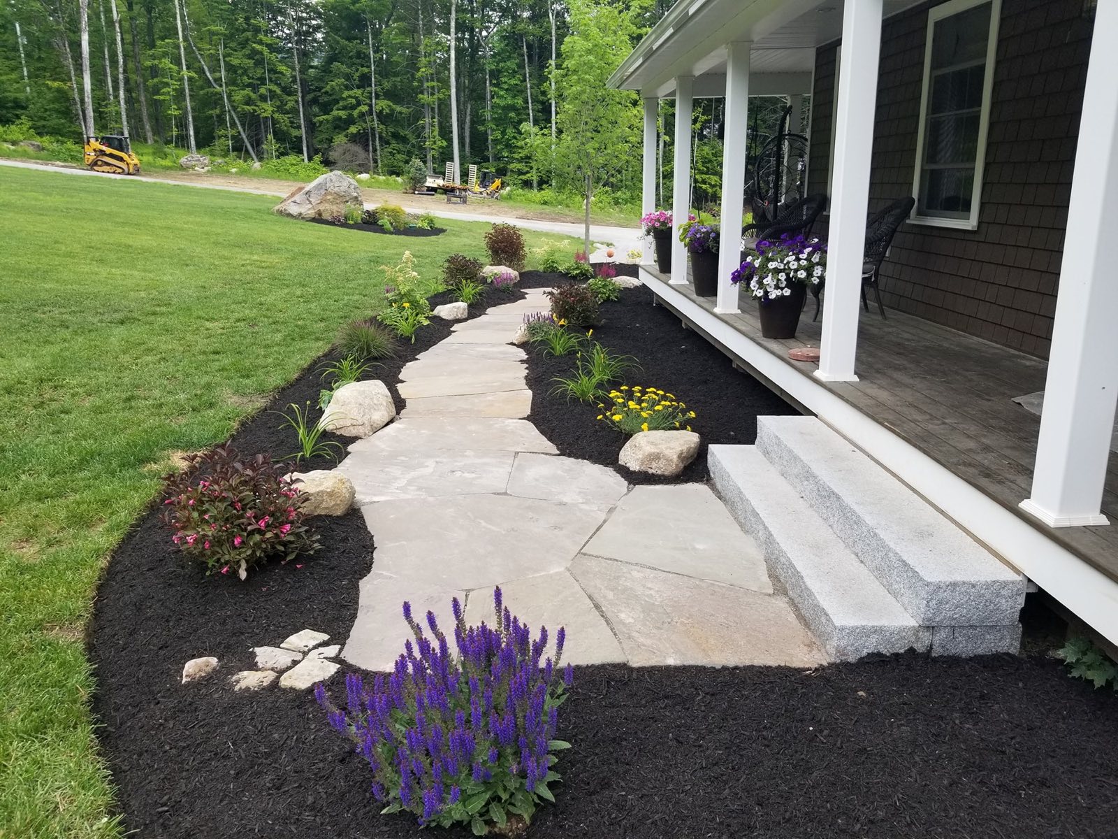 Hardscape project after Tyler Lawn Care work
