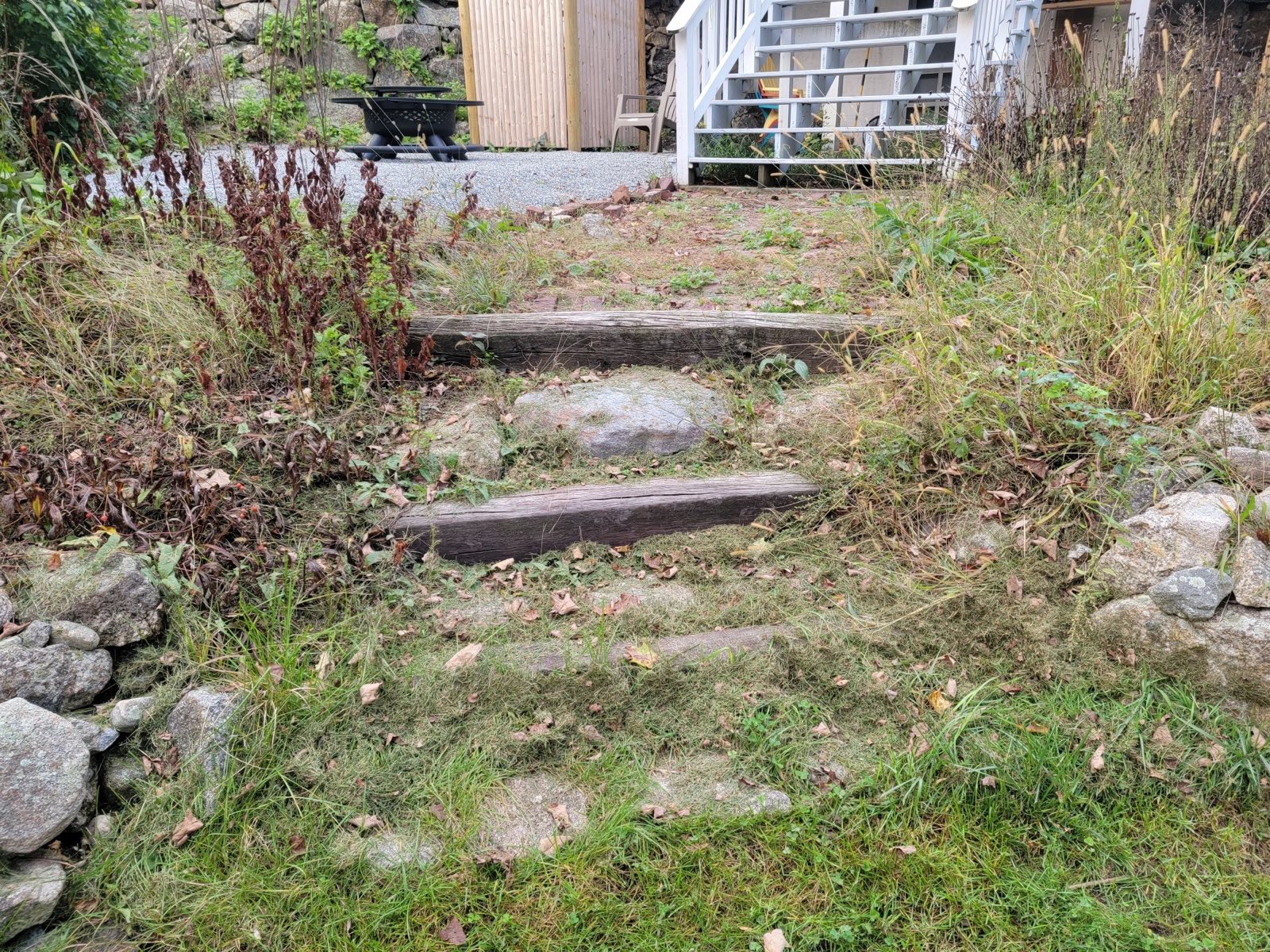 Stone project before Tyler Lawn Care work