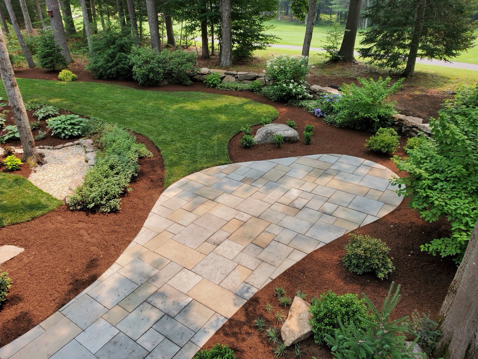 Lakefront Patio after Tyler Lawn Care work